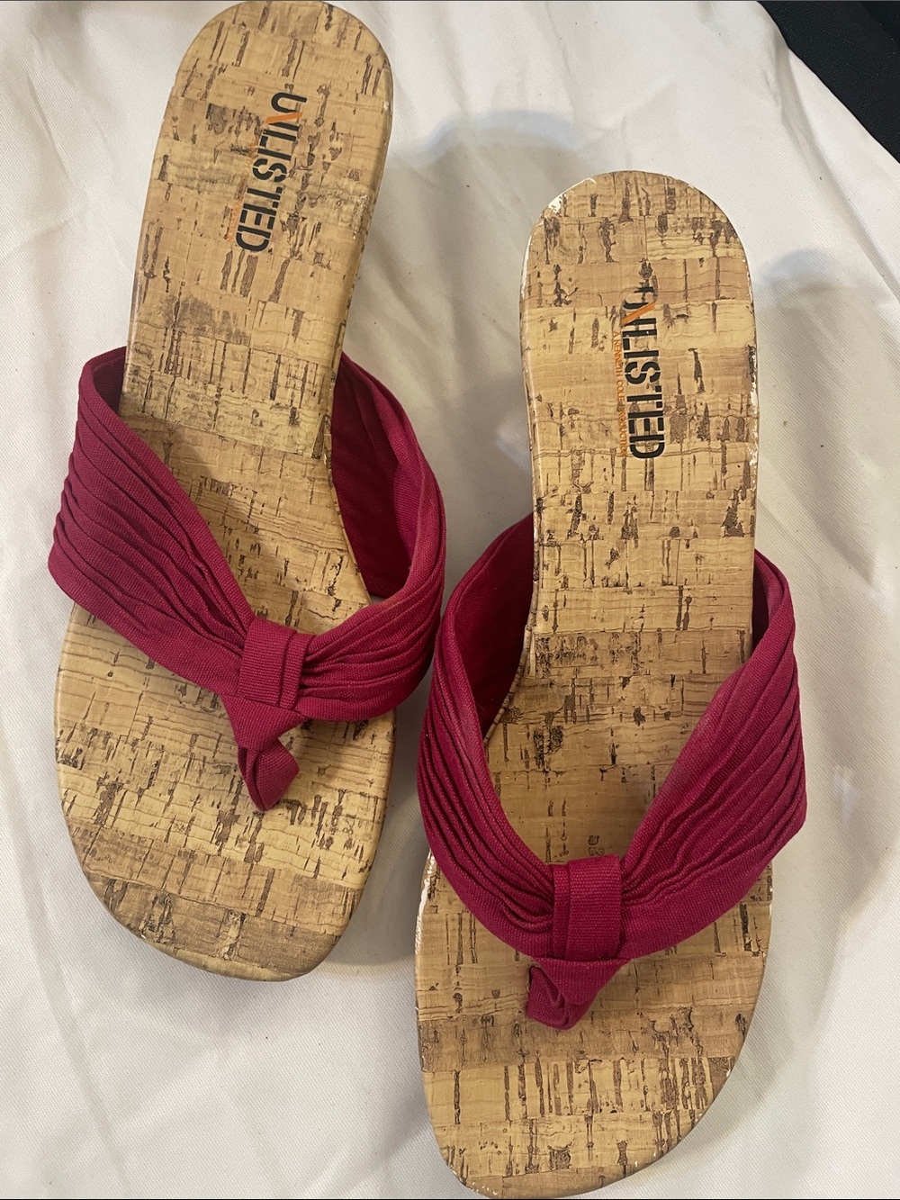 Unlisted Women’s Raspberry Cork Wedge Sandals